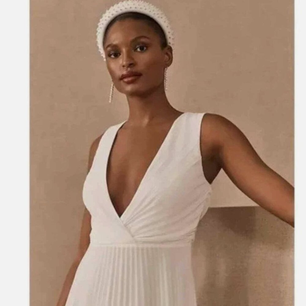 Badgley Mischka for Anthropologie BHLDN Sloane Dress 8 White NWT